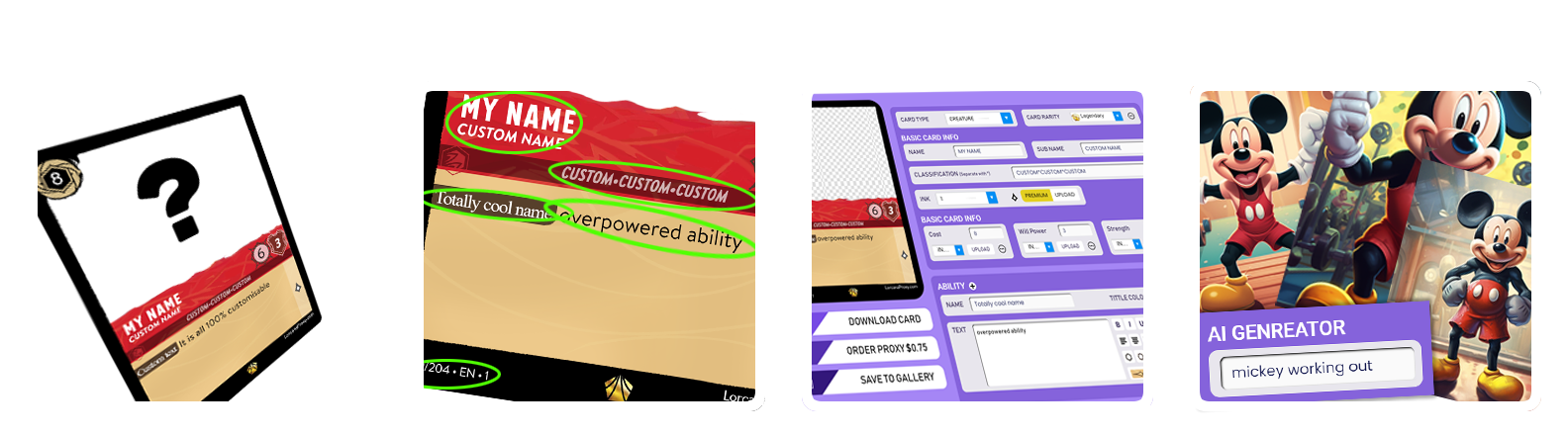 Lorcana Card Editor Samples